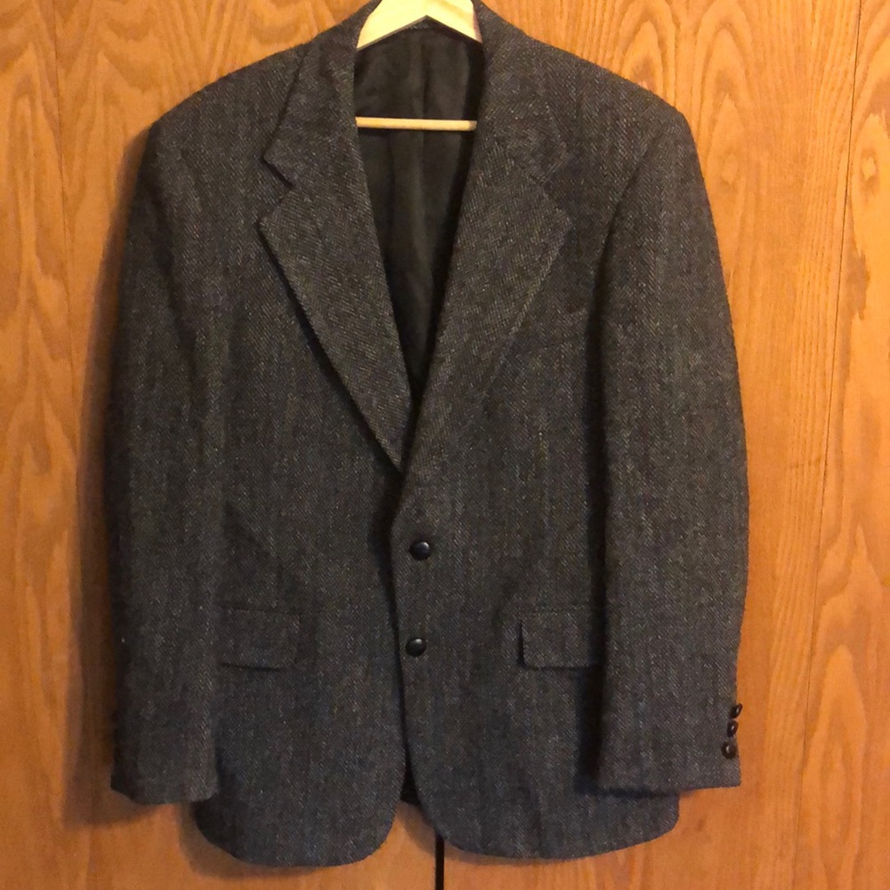 Vintage Mens Harris Tweed Wool Blazer 44 Chest